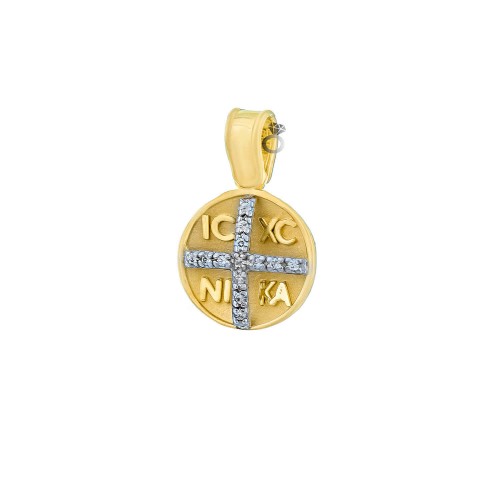 Φυλαχτό Κωνσταντινάτο Δύο Όψεων 9 Καρατίων 